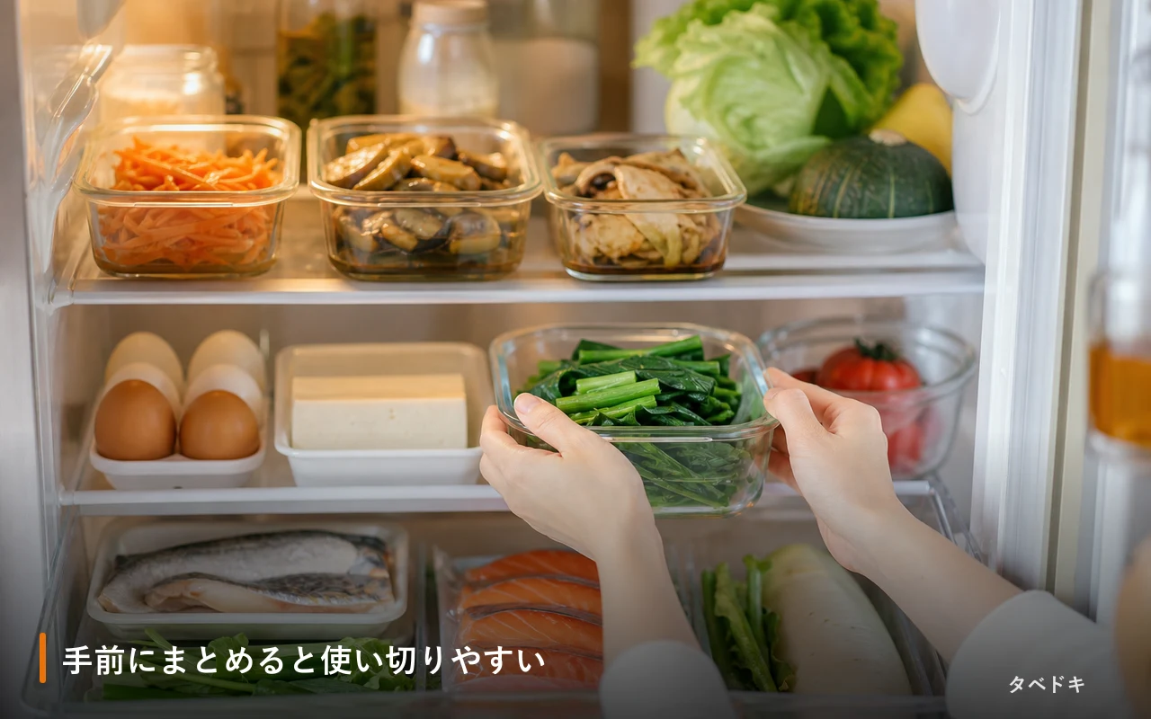 手前にまとめると使い切りやすい