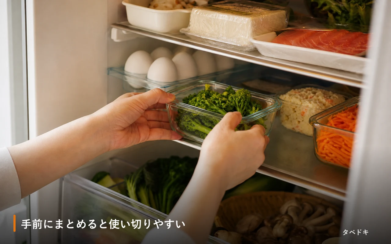 手前にまとめると使い切りやすい