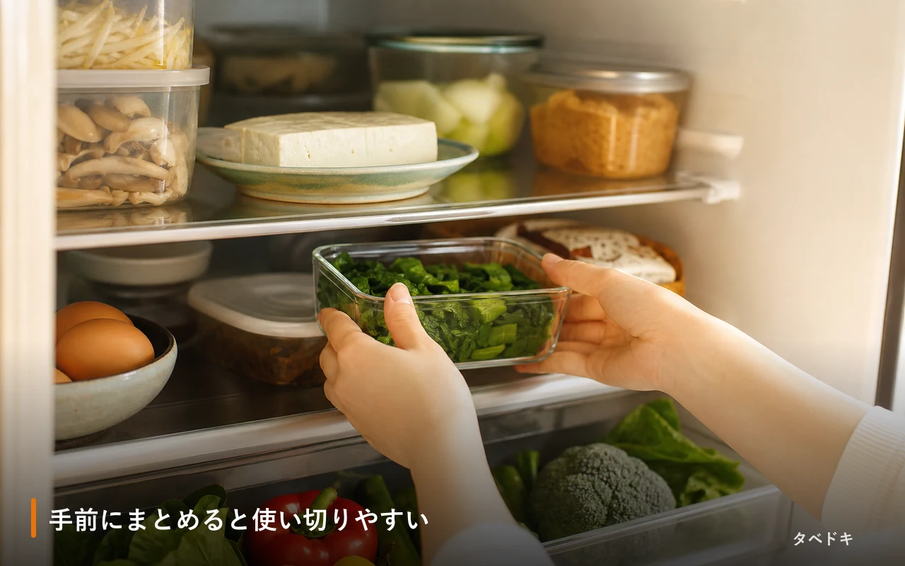 手前にまとめると使い切りやすい