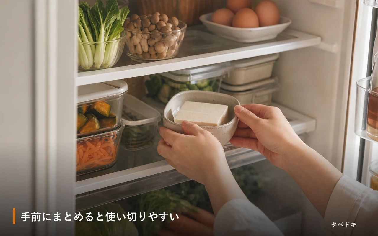 手前にまとめると使い切りやすい