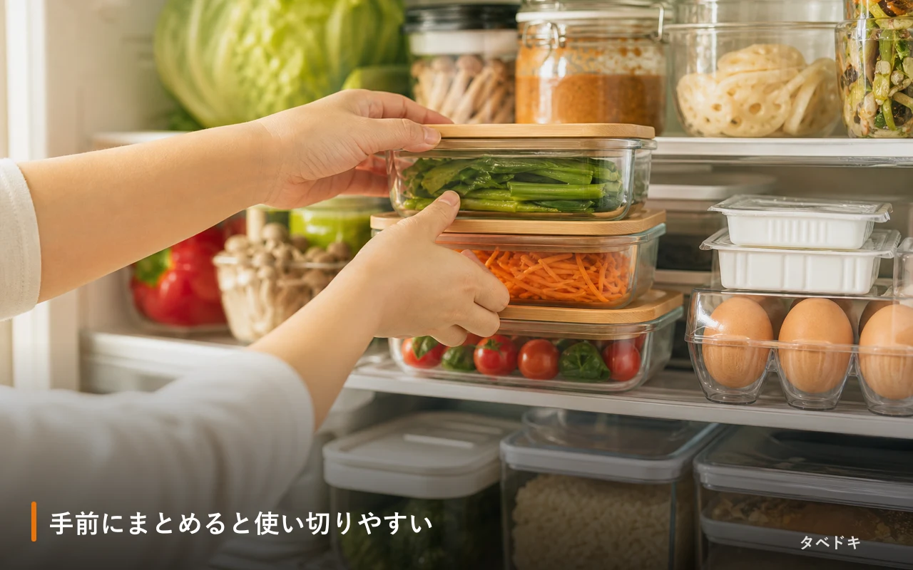 手前にまとめると使い切りやすい