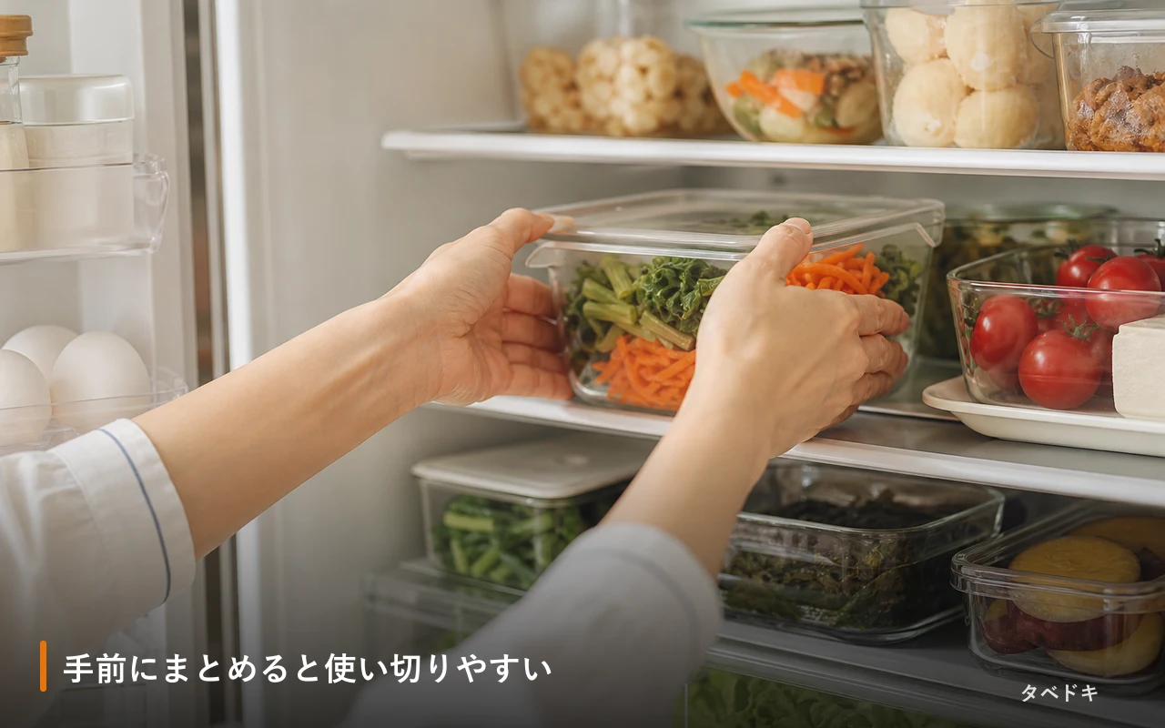 手前にまとめると使い切りやすい