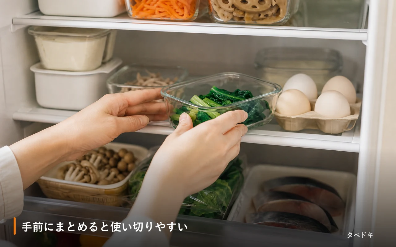 手前にまとめると使い切りやすい