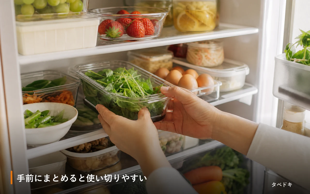 手前にまとめると使い切りやすい