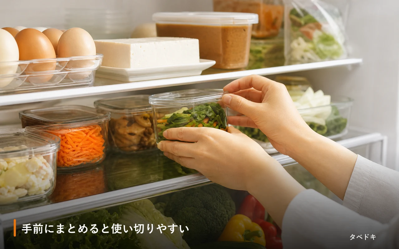 手前にまとめると使い切りやすい