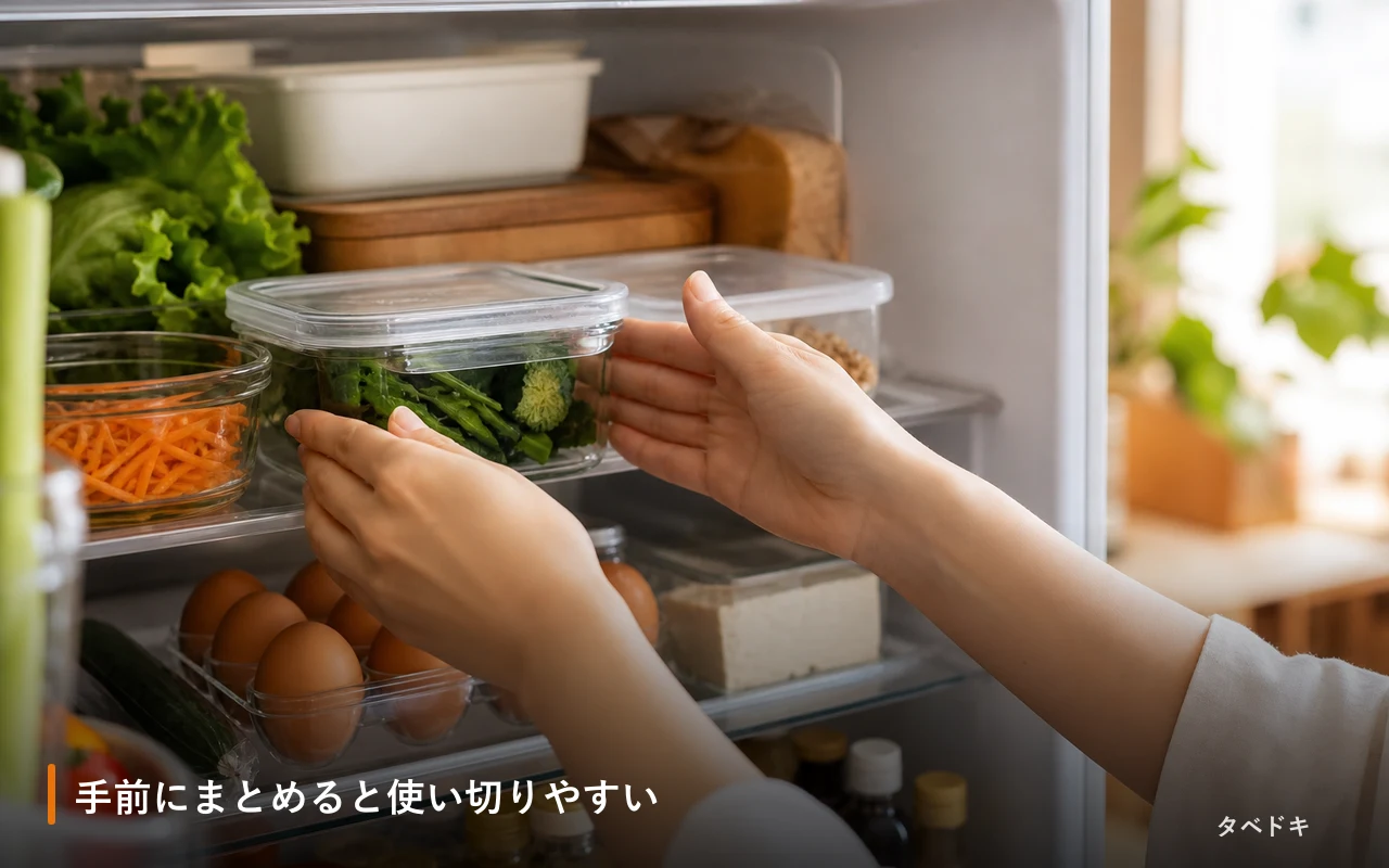 手前にまとめると使い切りやすい