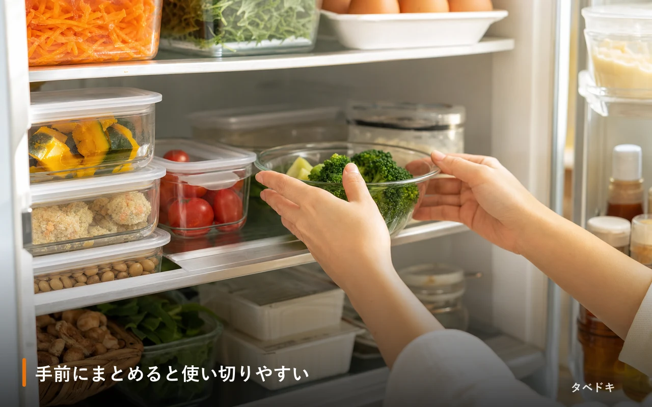 手前にまとめると使い切りやすい