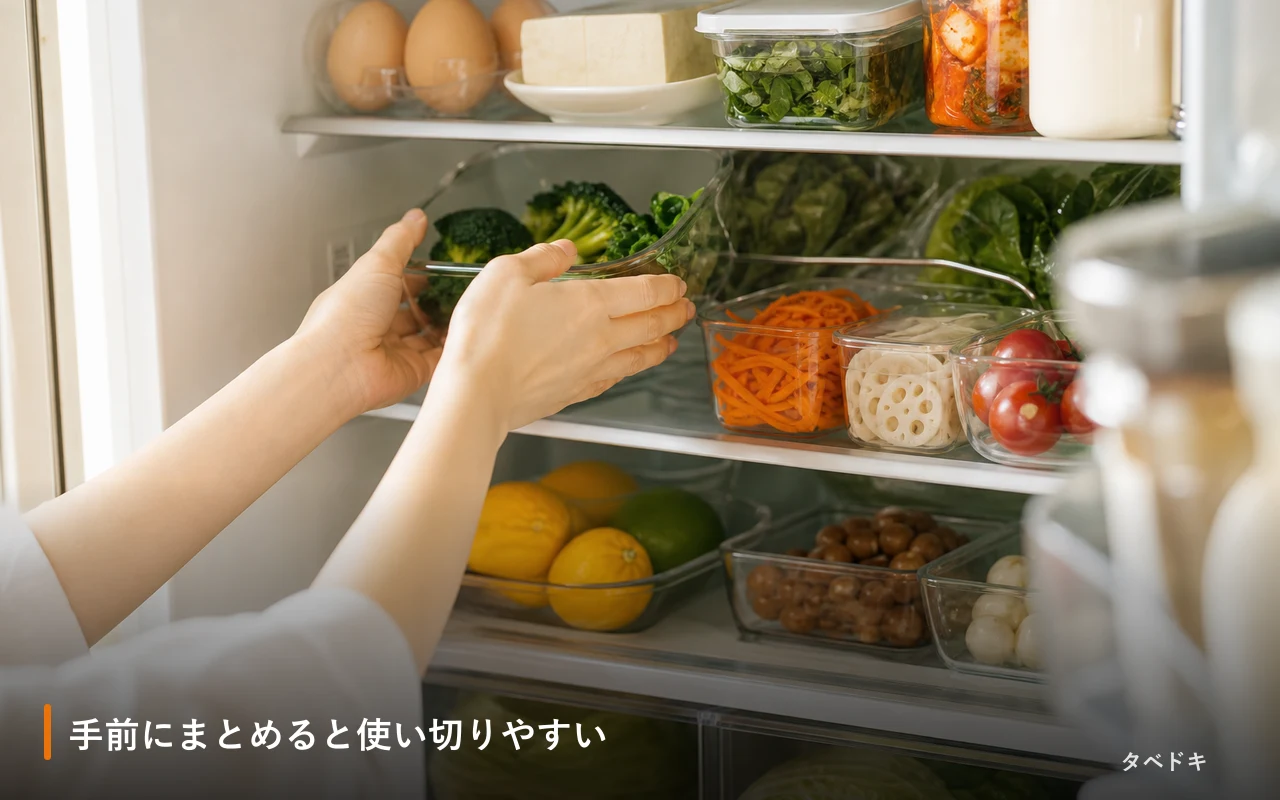 手前にまとめると使い切りやすい