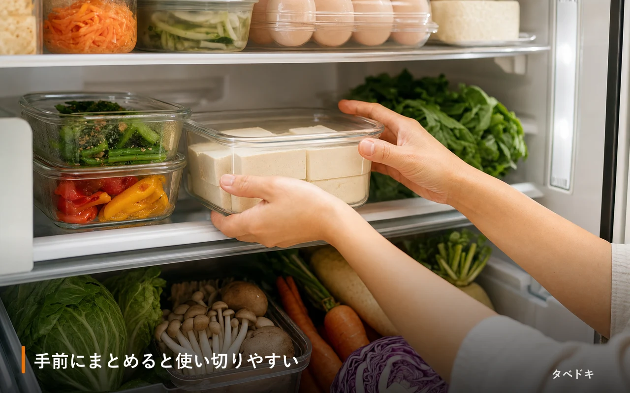 手前にまとめると使い切りやすい