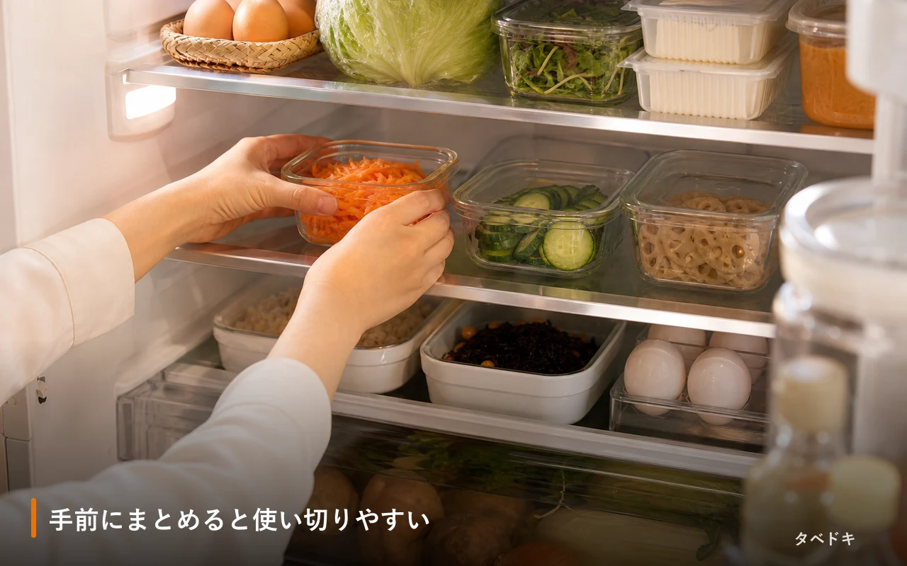 手前にまとめると使い切りやすい