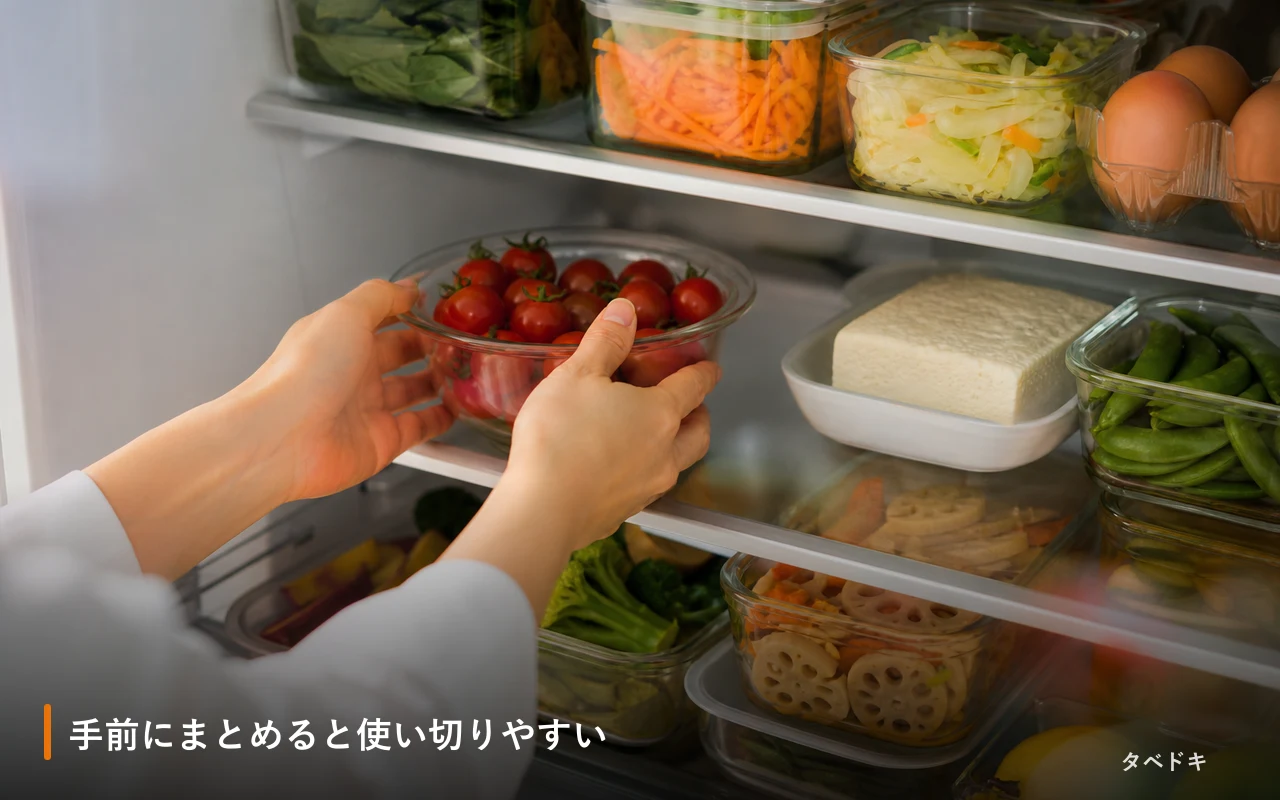 手前にまとめると使い切りやすい