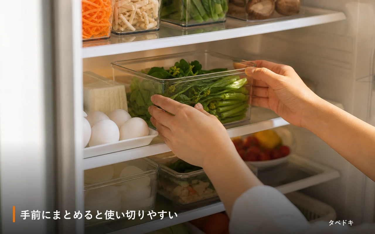 手前にまとめると使い切りやすい