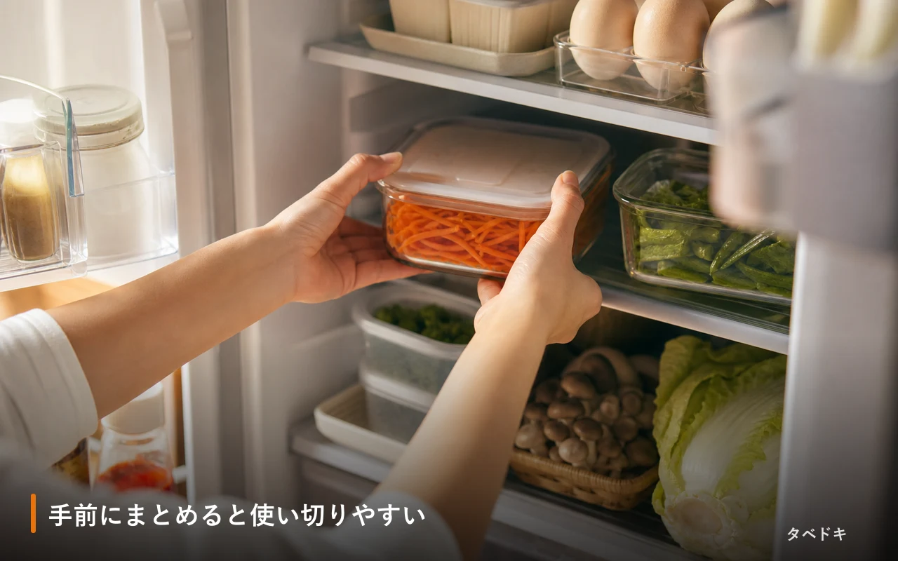 手前にまとめると使い切りやすい