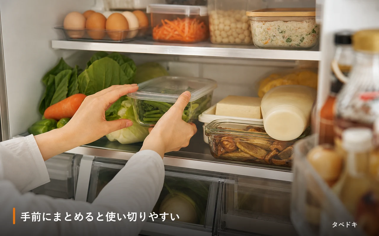 手前にまとめると使い切りやすい