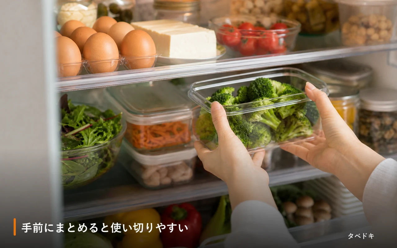 手前にまとめると使い切りやすい