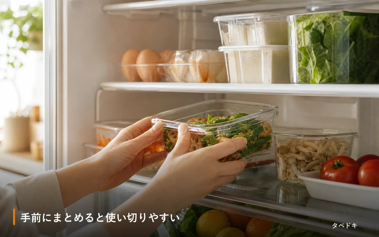 手前にまとめると使い切りやすい