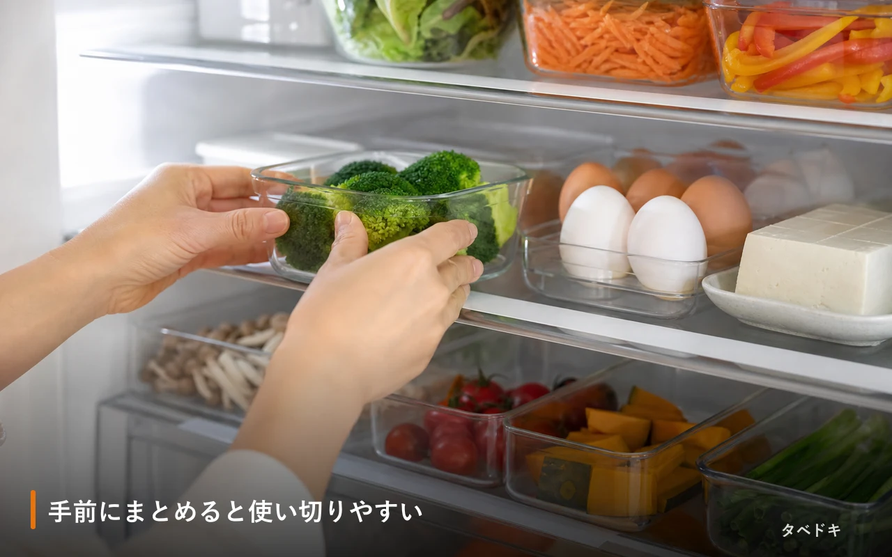 手前にまとめると使い切りやすい