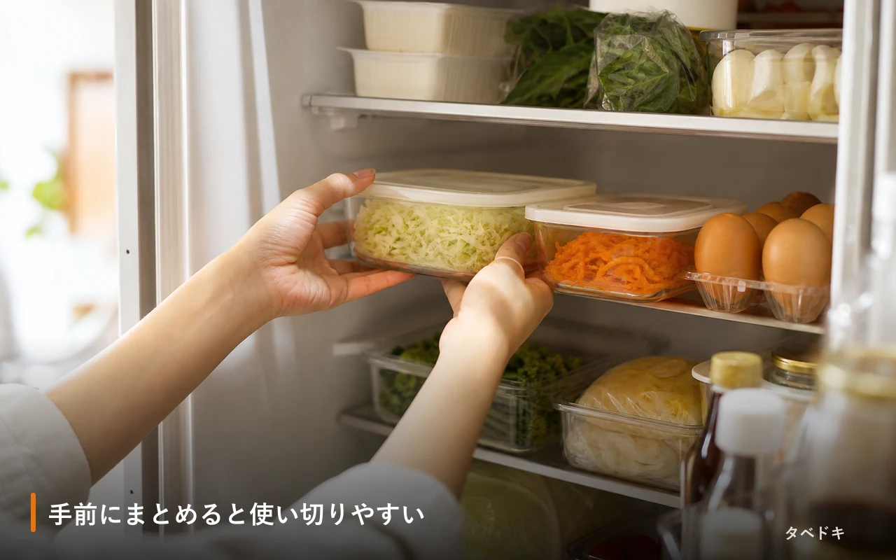 手前にまとめると使い切りやすい