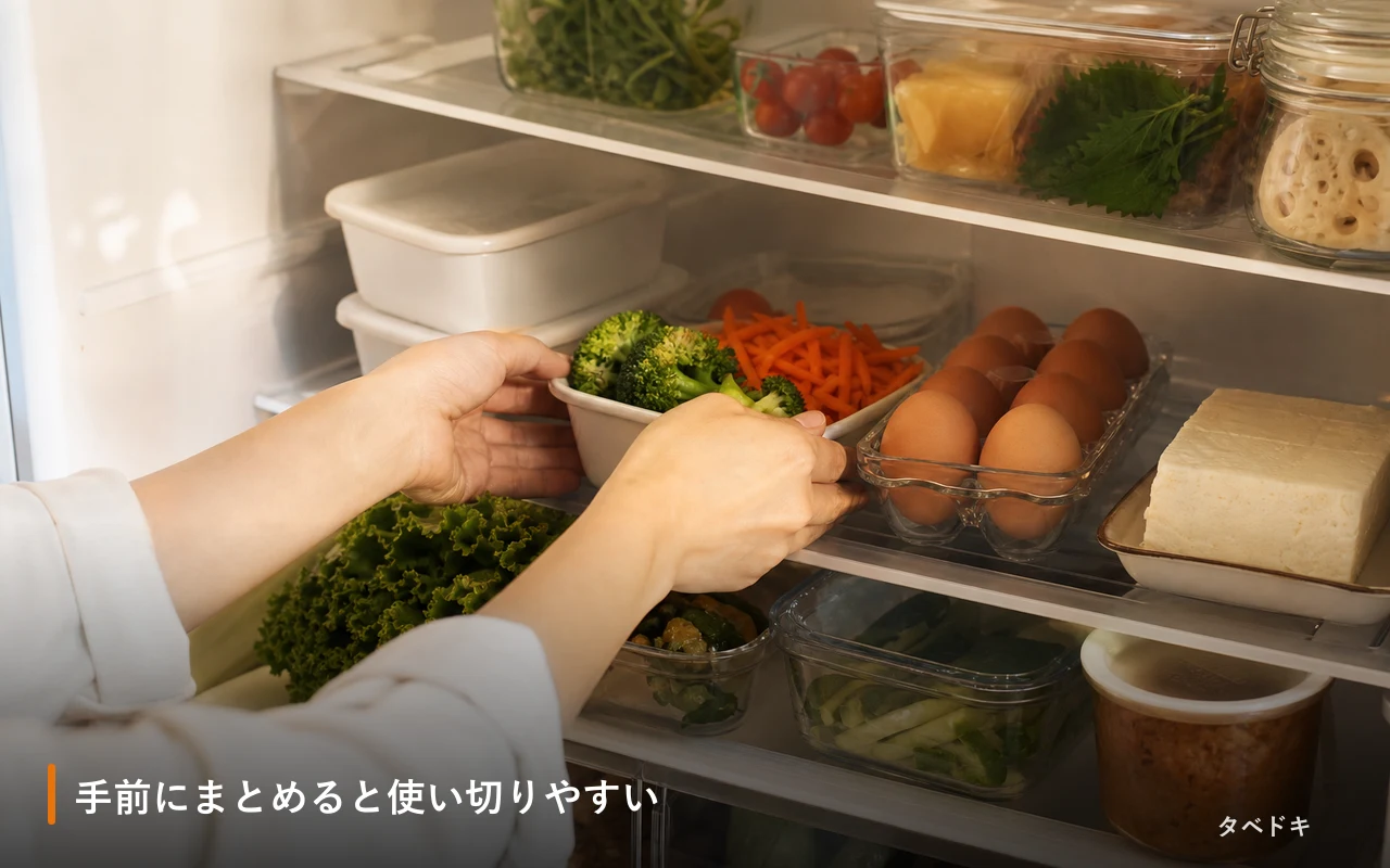 手前にまとめると使い切りやすい