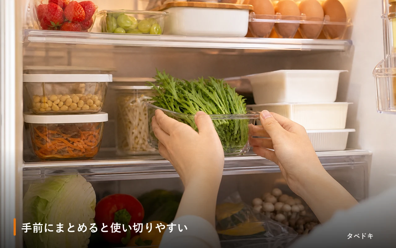 手前にまとめると使い切りやすい