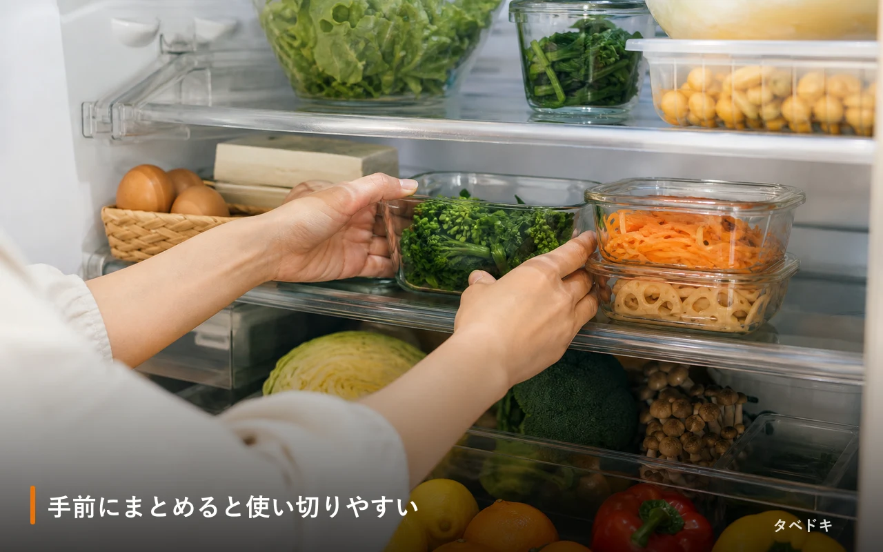 手前にまとめると使い切りやすい
