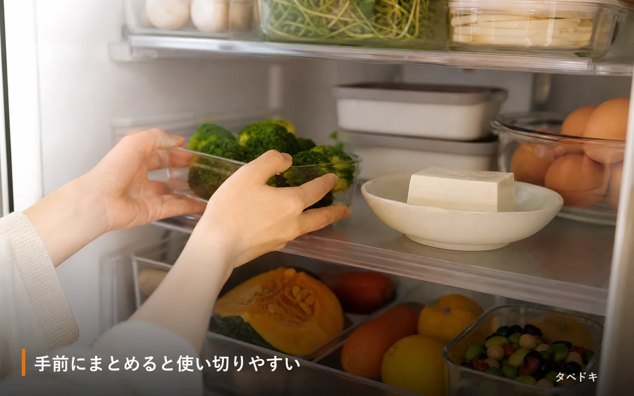 手前にまとめると使い切りやすい