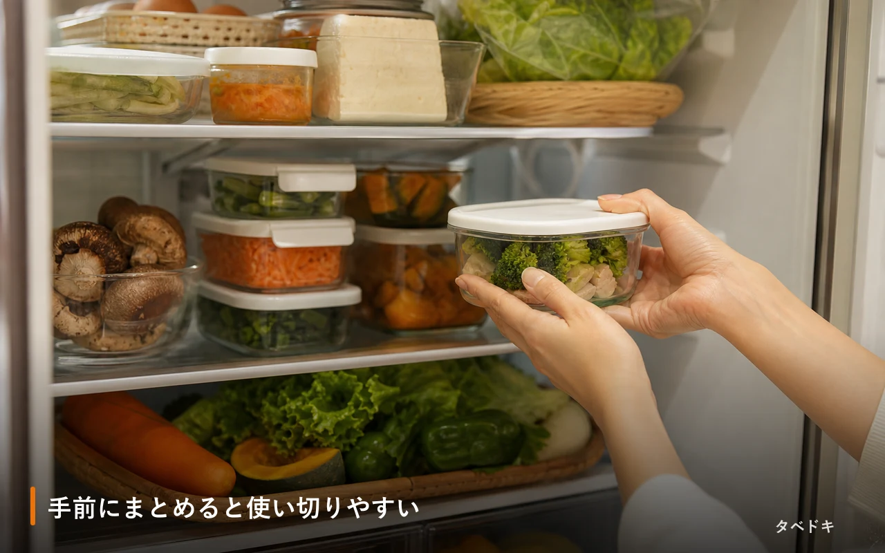 手前にまとめると使い切りやすい
