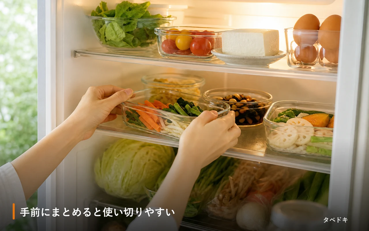 手前にまとめると使い切りやすい