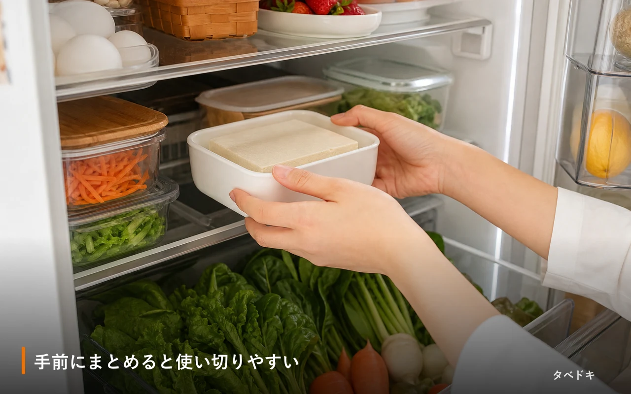 手前にまとめると使い切りやすい