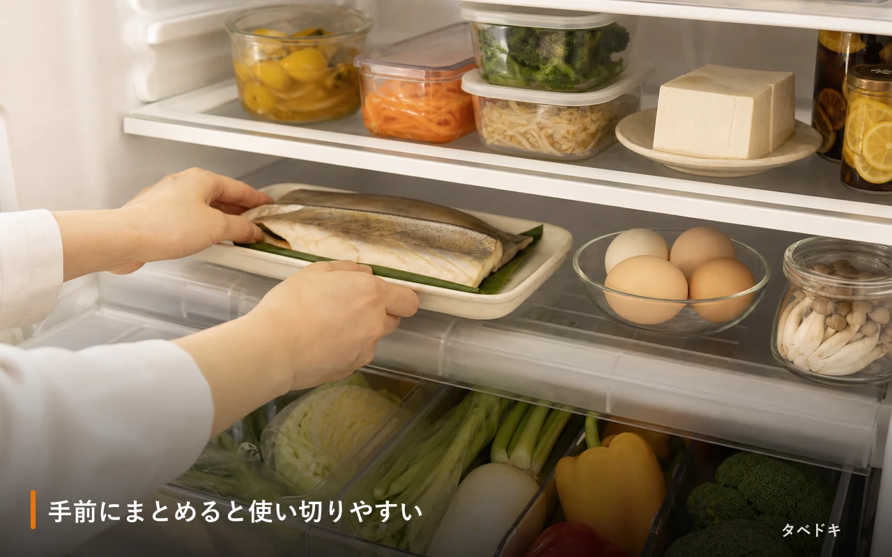 手前にまとめると使い切りやすい