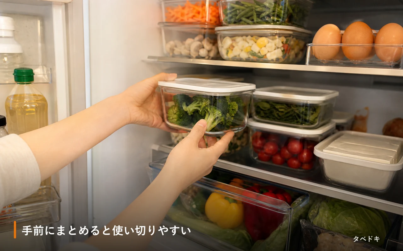手前にまとめると使い切りやすい