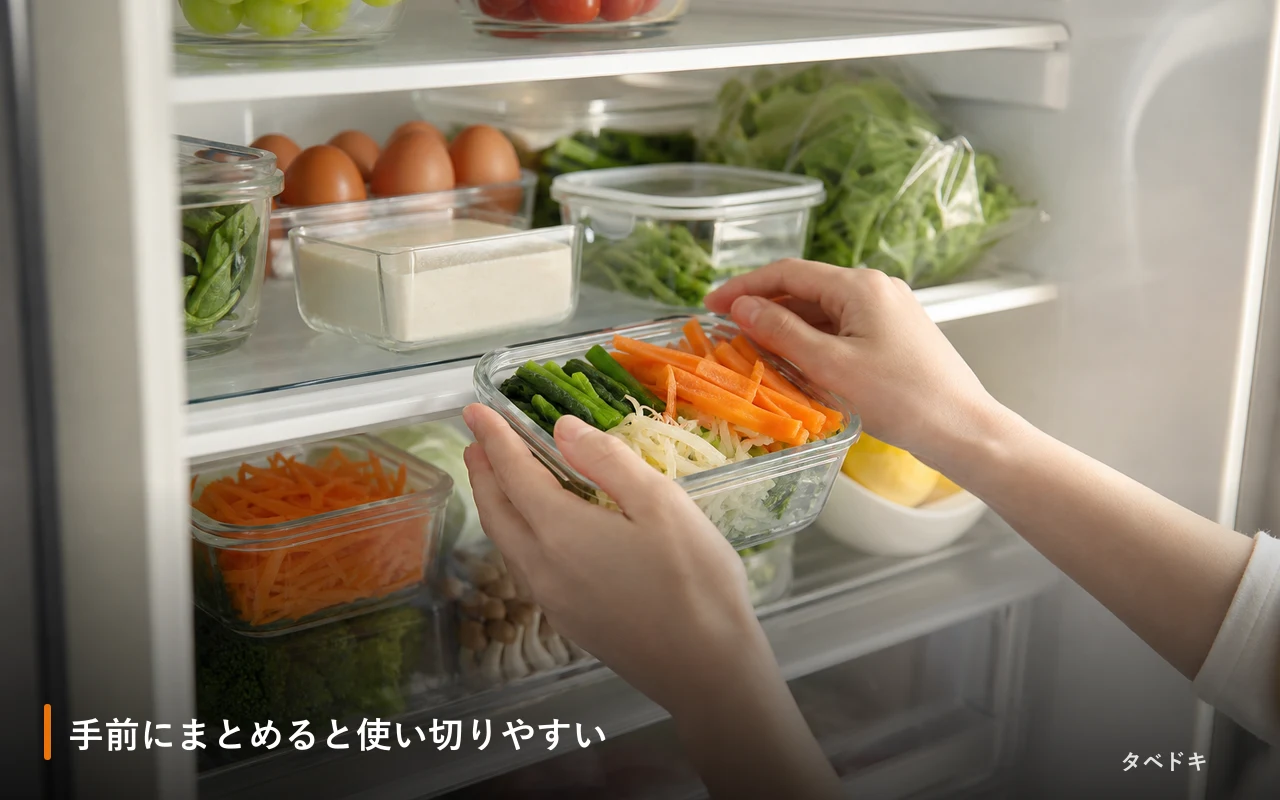 手前にまとめると使い切りやすい