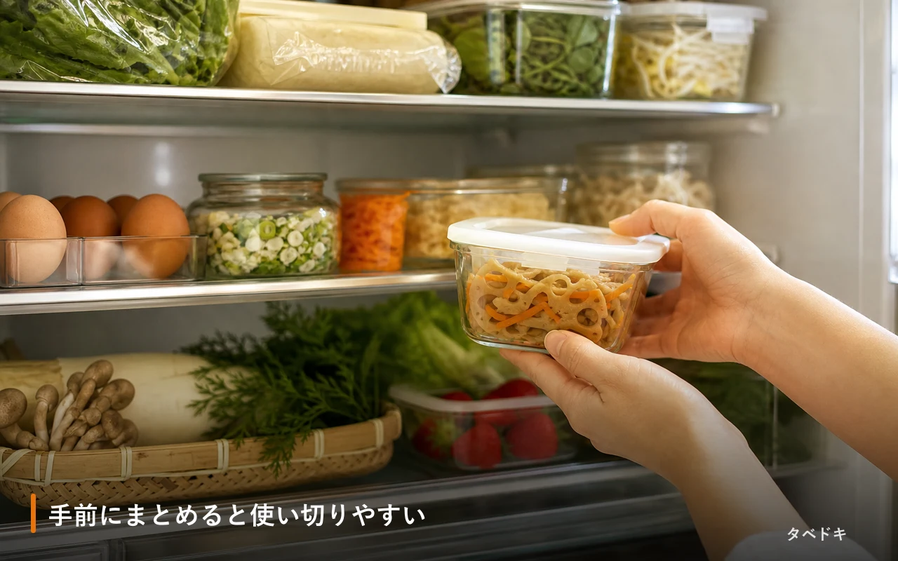 手前にまとめると使い切りやすい