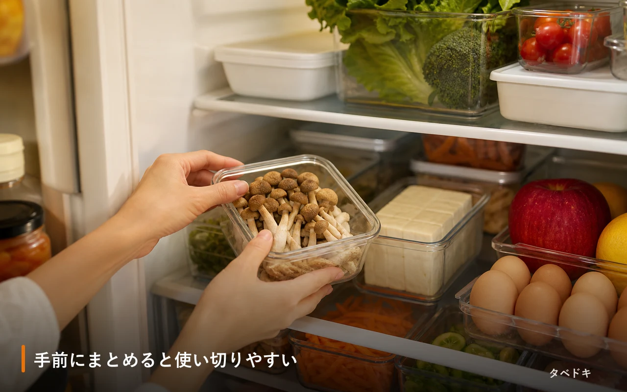 手前にまとめると使い切りやすい