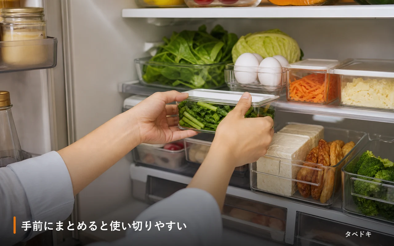 手前にまとめると使い切りやすい