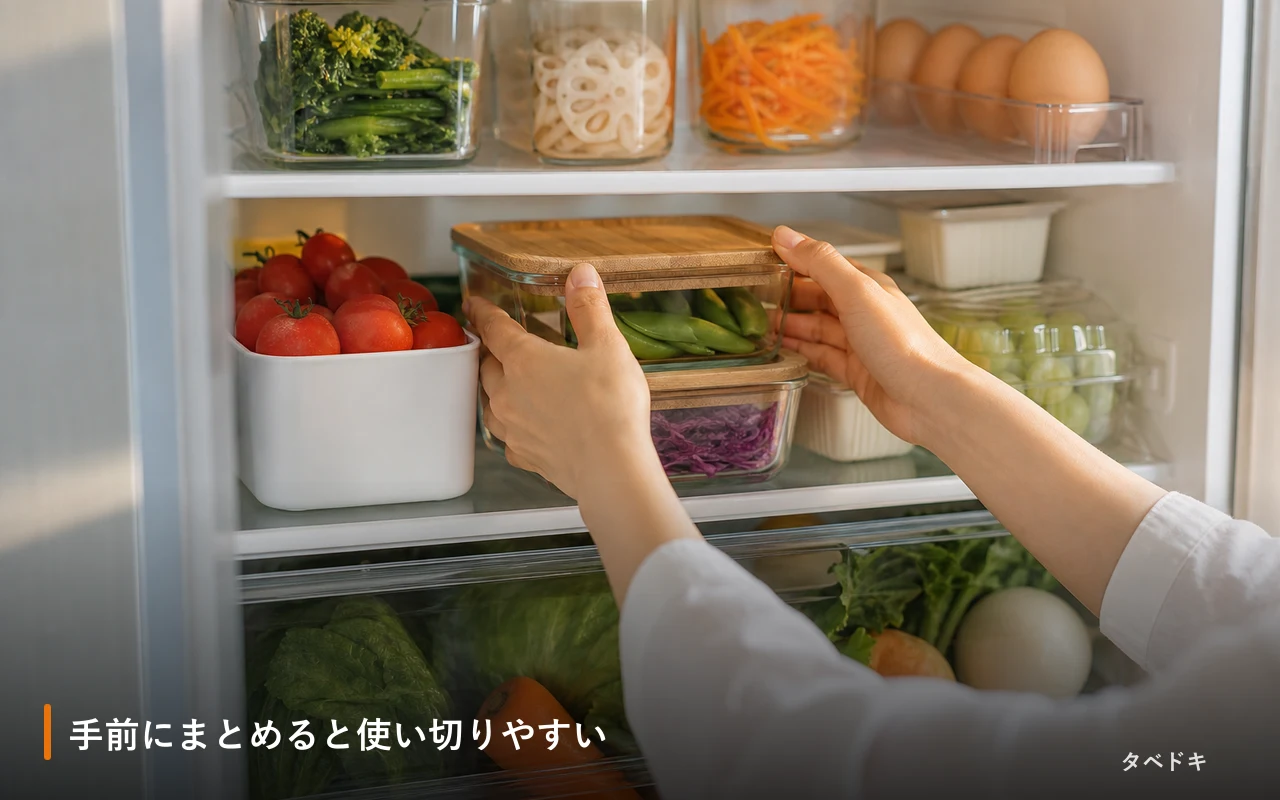 手前にまとめると使い切りやすい