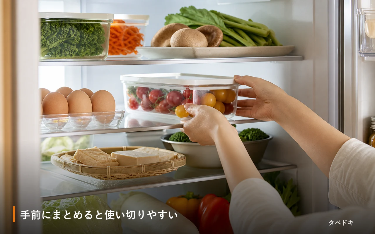 手前にまとめると使い切りやすい