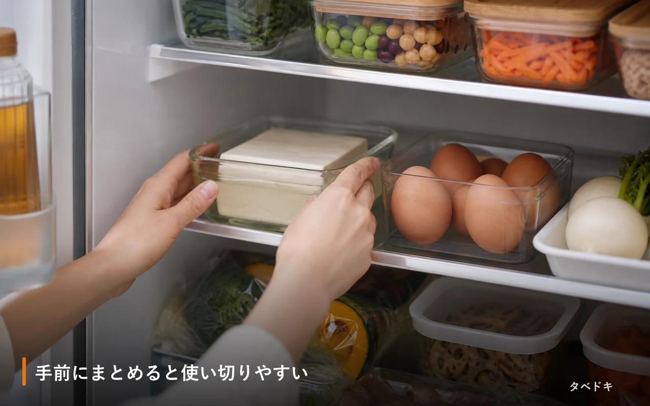 手前にまとめると使い切りやすい