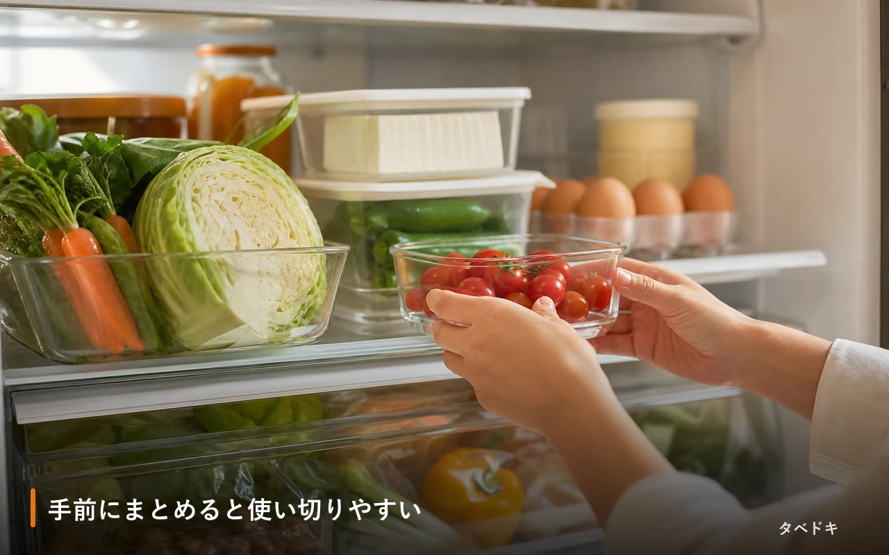 手前にまとめると使い切りやすい