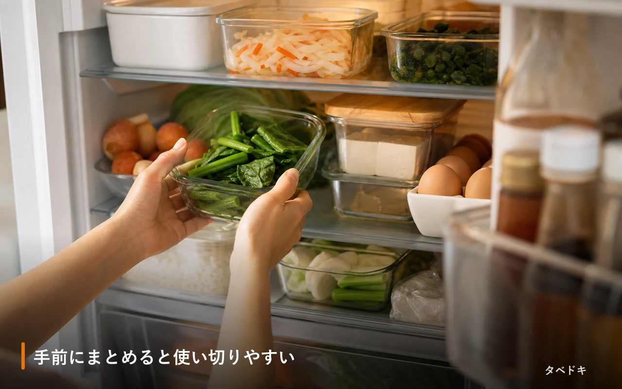 手前にまとめると使い切りやすい