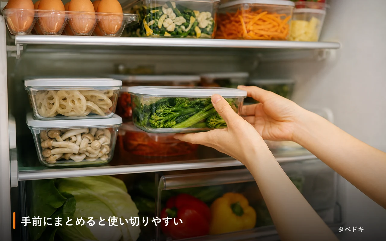 手前にまとめると使い切りやすい
