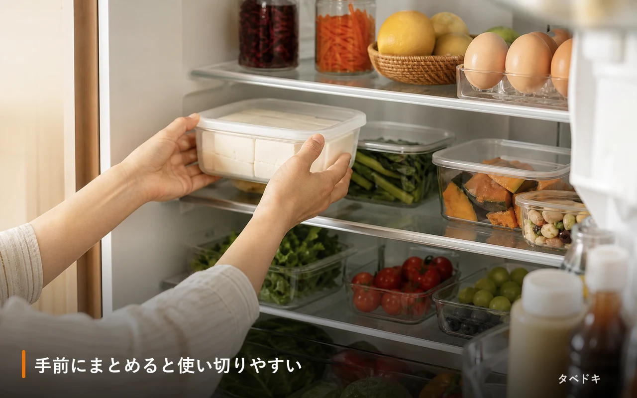 手前にまとめると使い切りやすい