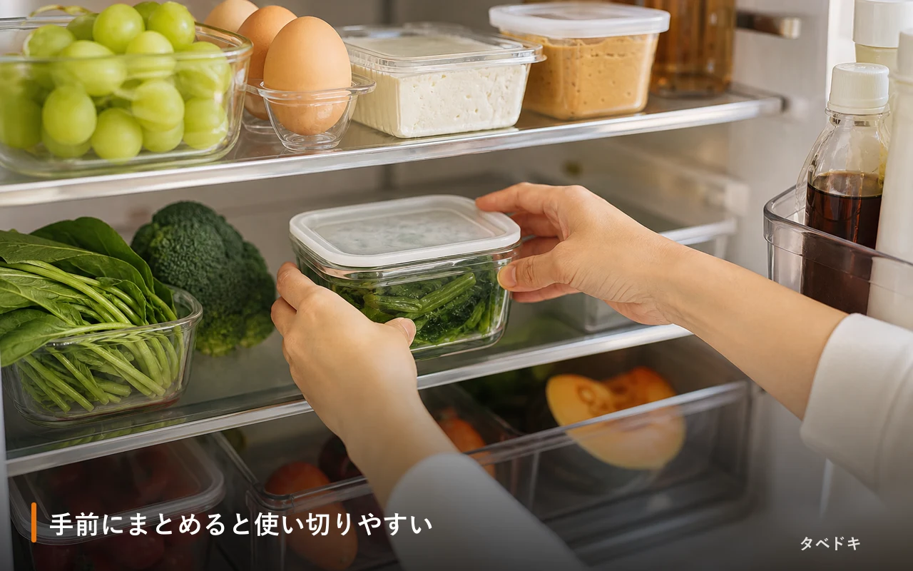 手前にまとめると使い切りやすい