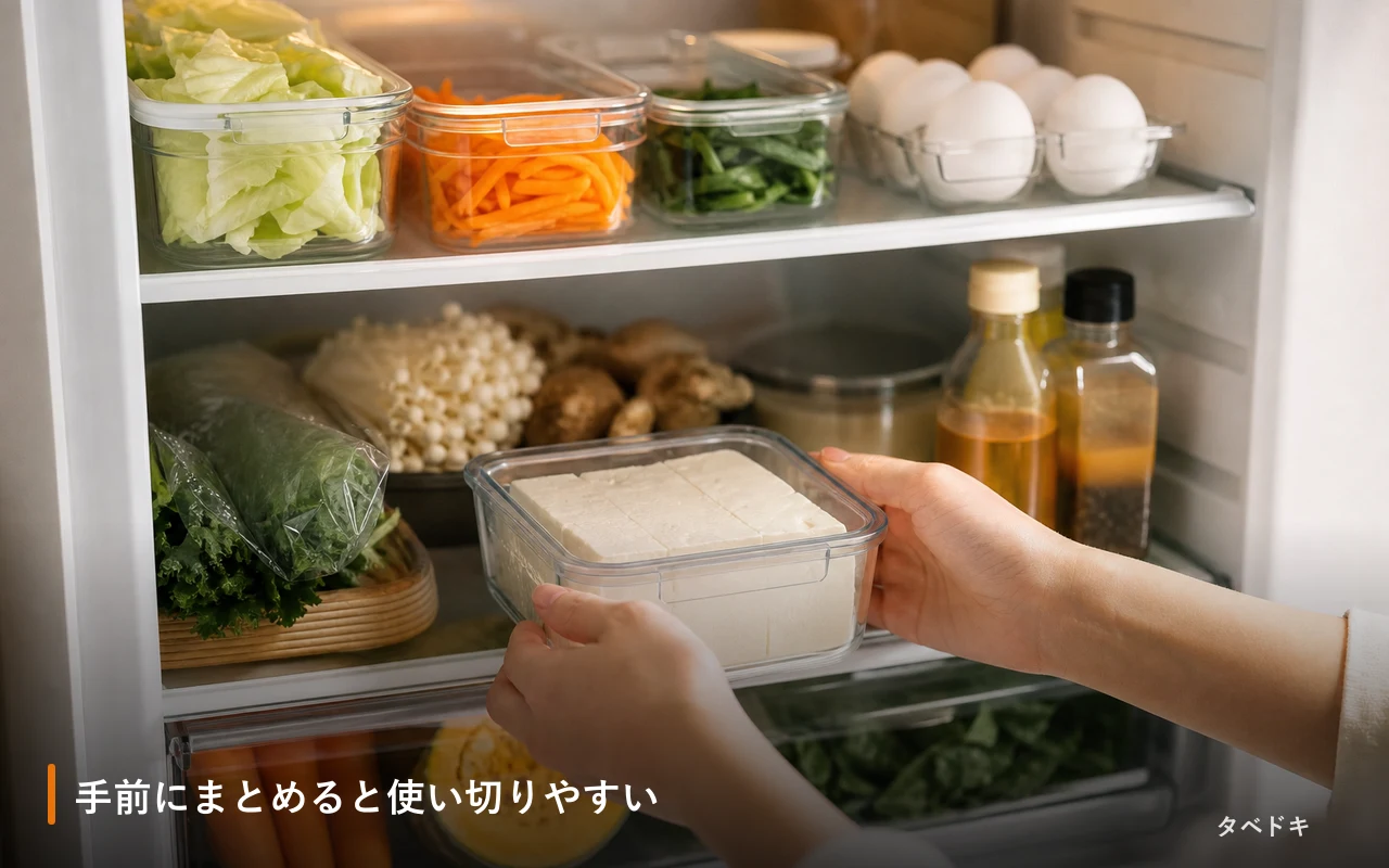 手前にまとめると使い切りやすい
