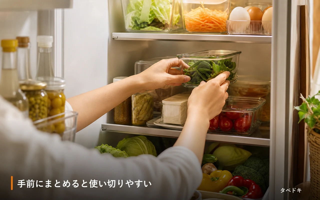 手前にまとめると使い切りやすい