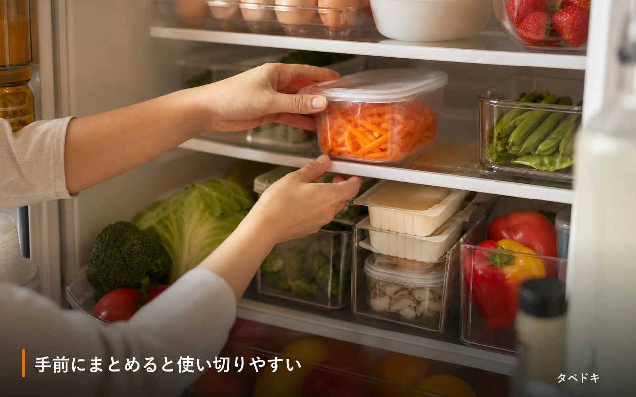 手前にまとめると使い切りやすい