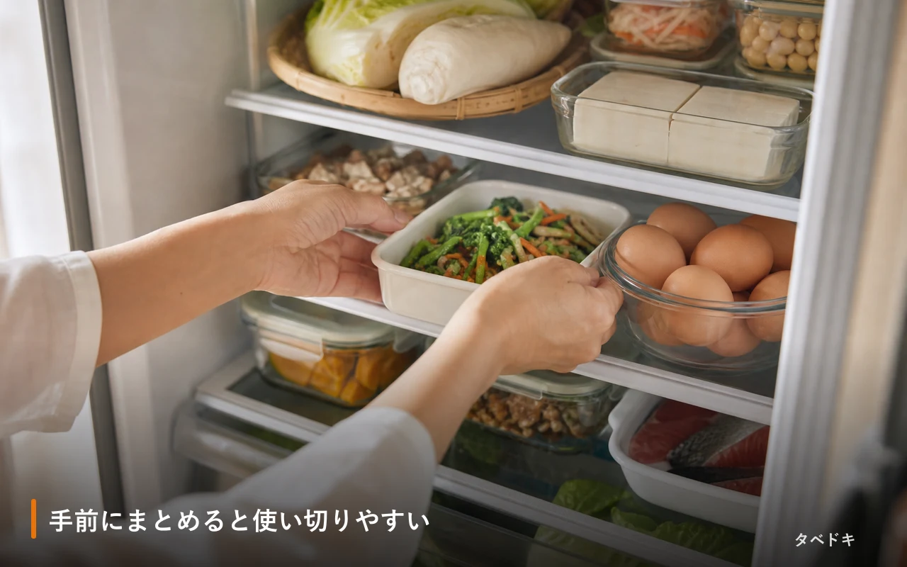 手前にまとめると使い切りやすい