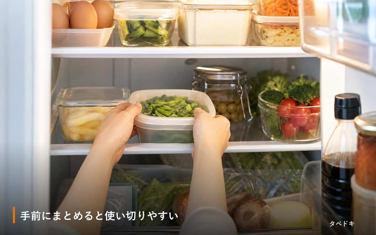 手前にまとめると使い切りやすい