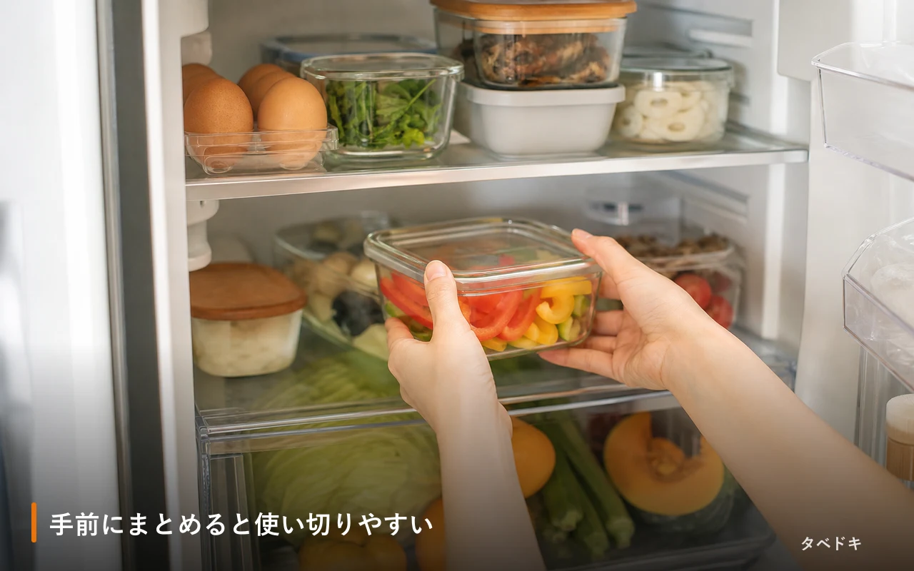 手前にまとめると使い切りやすい