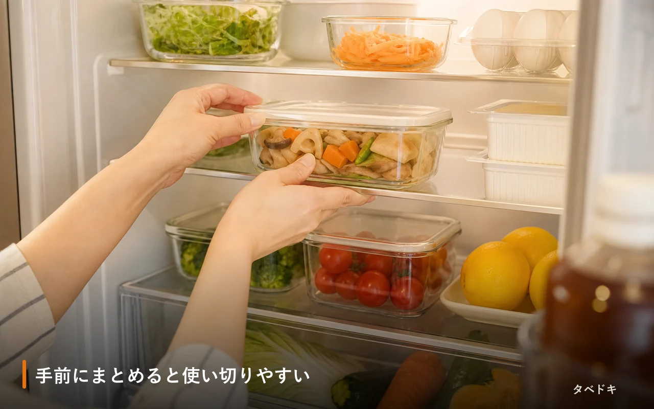 手前にまとめると使い切りやすい